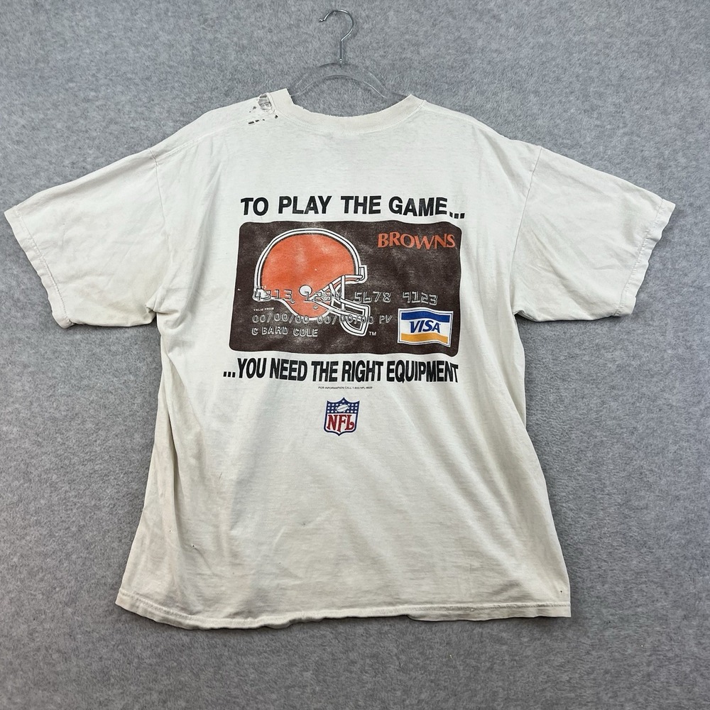 Vintage 1990s‎ Cleveland Browns  T Shirt Size Xl Credit Card Visa MBNA NFL